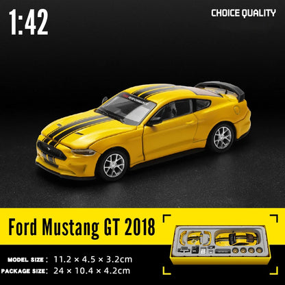 1/42 2018 Ford Mustang GT Alloy Model Car Diecast Metal Assembly Modification Series Miniature Vehicle Collection Toy Car