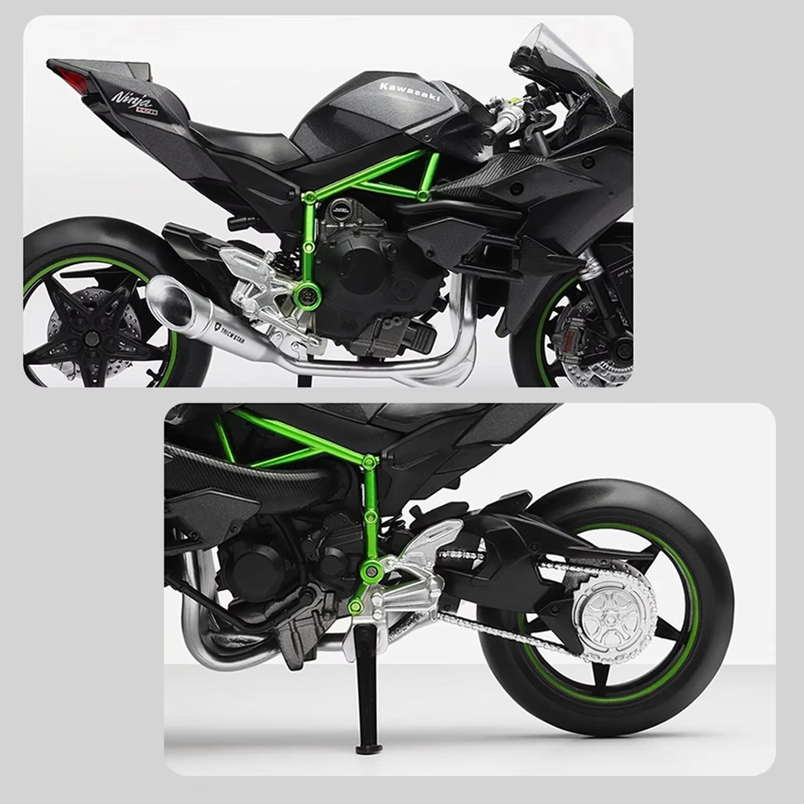 1:12 Scale Die Cast Motorcycle Model for Kawasaki Ninja H2R,Motorcycle Model, Kids Moto Toy or Collection, Boyfriend