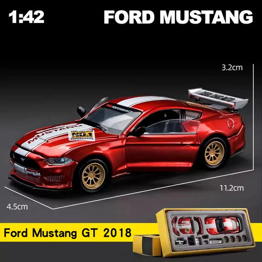 1/42 2018 Ford Mustang GT Alloy Model Car Diecast Metal Assembly Modification Series Miniature Vehicle Collection Toy Car