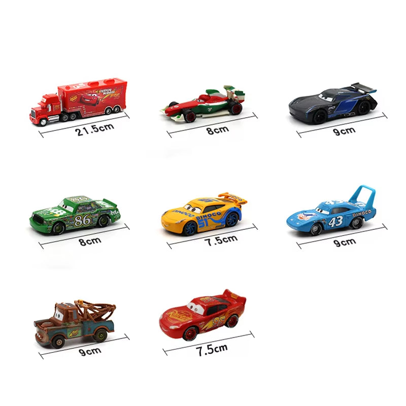 Pixar Cars 3 Metal Diecast Lightning Mcqueen Mater Champion Car Model Toy Gift Set Jackson Uncle Truck Boy Birthday Toys