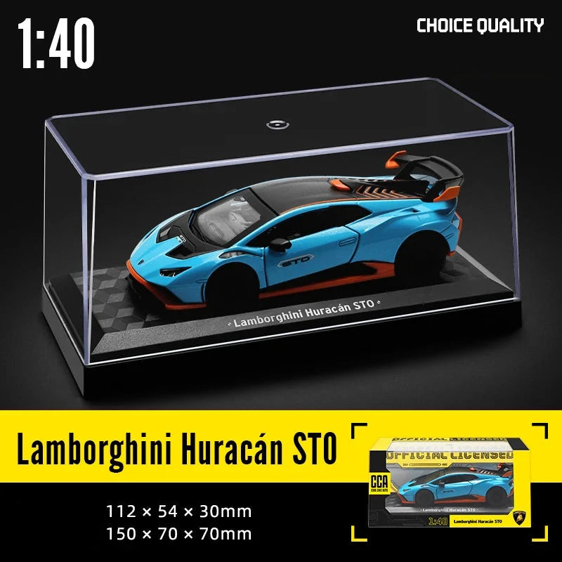 MSZ 1:43 BMW M4 DTM Lamborghini Maserati Mclaren Land Rover Guard Benz Car Model with Helmet Acrylic Box Alloy Car Toy