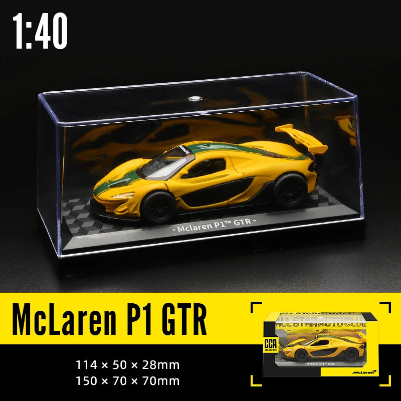 MSZ 1:43 BMW M4 DTM Lamborghini Maserati Mclaren Land Rover Guard Benz Car Model with Helmet Acrylic Box Alloy Car Toy