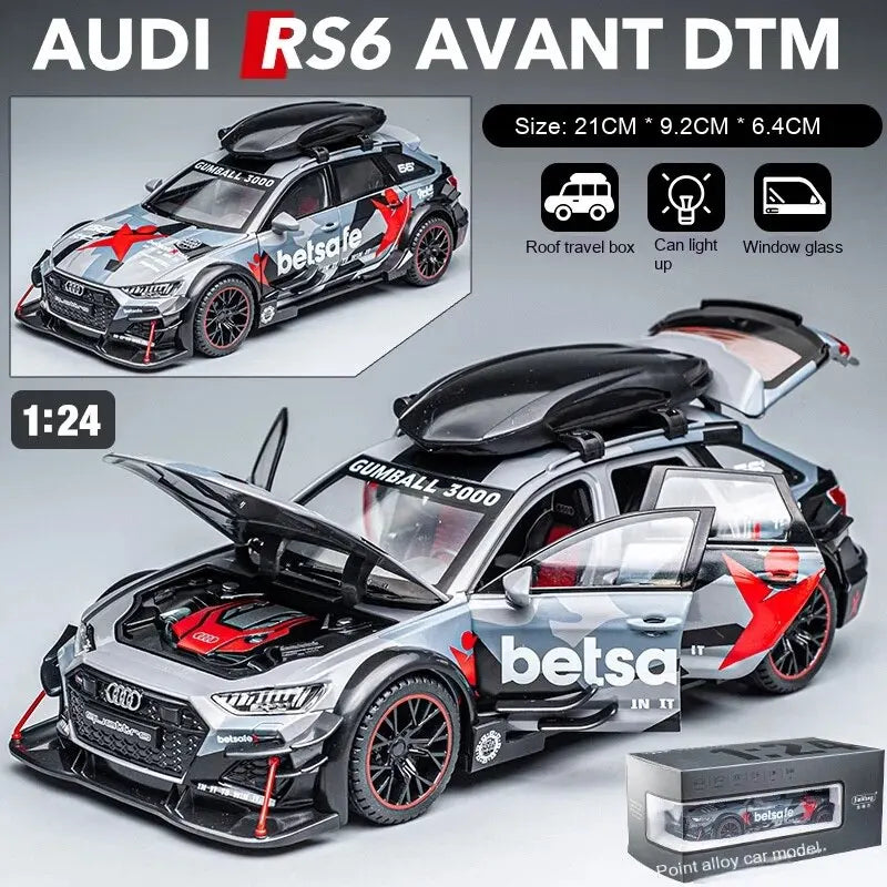 1:24 RS6 Racing Die-Cast Alloy Model Car - Stylish Collector'S Item, Perfect Gift for Boyfriend, Display-Worthy Collectible